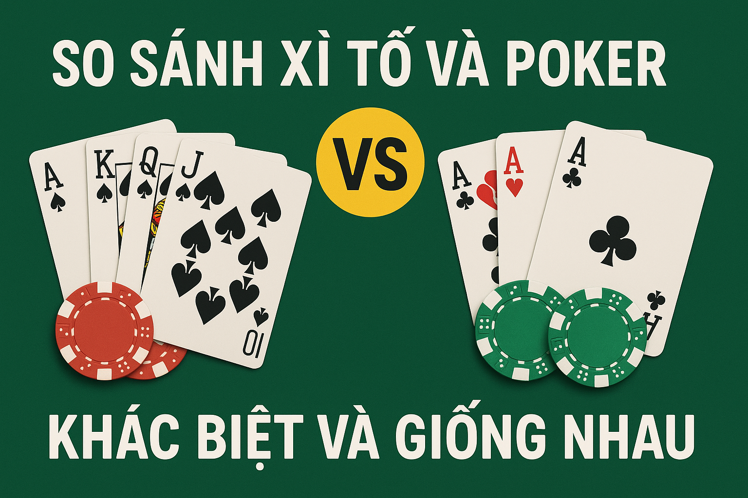 So Sánh Xì Tố Và Poker – Khác Biệt Và Giống Nhau